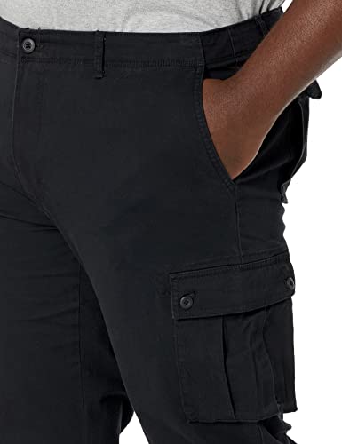 Amazon Essentials – Pantalones cargo elásticos de corte entallado para hombre, Negro, 34W x 32L