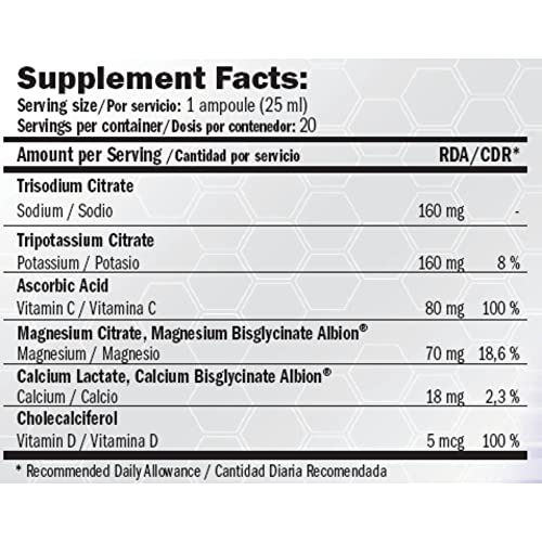 AMIX - Complemento Alimenticio E-Lite Electrolitos en Formato Líquido - 20 Sobres de 25 ml - Aporte de Vitaminas y Electrolitos - Ayuda a Mejorar el Rendimiento - Sabor Naranja