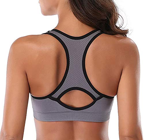 ANGOOL Sujetador Deportivo Almohadillas Extraíbles Yoga Run Bra para Mujer