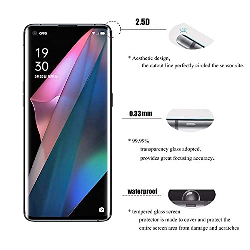 AOKUMA 3D Protector de Pantalla para OPPO Find X3 Pro, [2 Unidades] 3D Cristal Templado para OPPO Find X3 Pro Fácil Instalación, Sin Burbujas, Alta Definicion, 9H Dureza, Anti-Arañazos