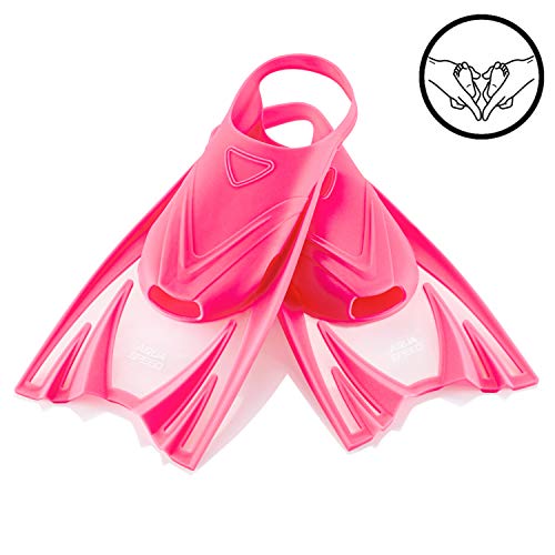 Aqua Speed Frog Aletas Cortas para niños | Entrenamiento de Aletas | natación | Aletas Cortas | Aletas de Buceo | Rosa | Tamaño: 25-29 (S)