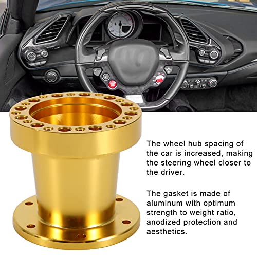 Aqxreight - Adaptador De Cubo De Volante, 2 Colores, 3 Pulgadas, Universal, Cubo De Volante De Coche, Espaciador De Aluminio, Kit De Adaptador De Cubo De Volante(Oro)