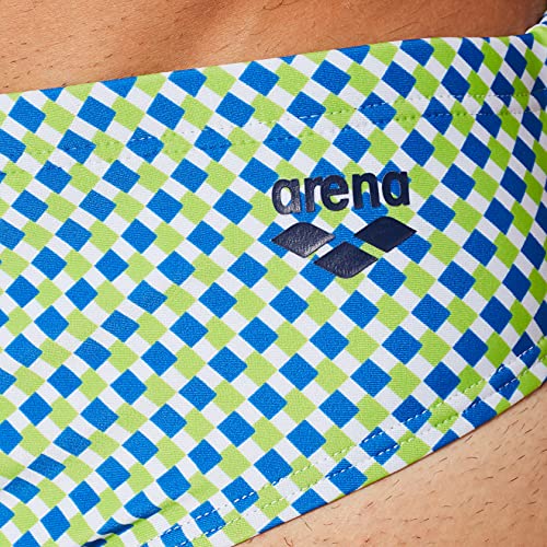 ARENA M Fundamentals Allover Brief Swim Trunks, Mens, Neon Blue Multi, 92