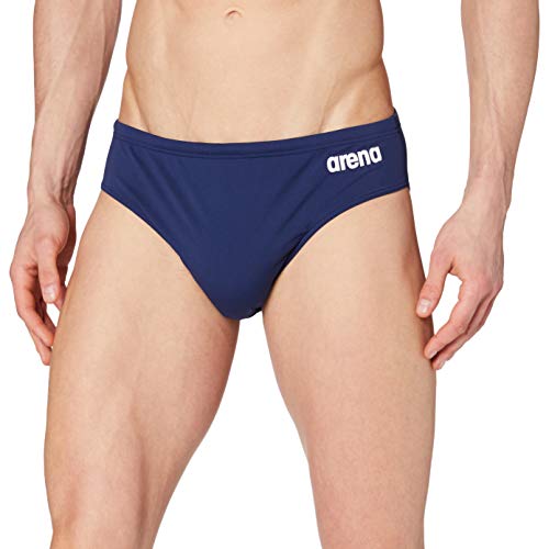 ARENA Solid Bañador Slip de Entrenamiento, Hombre, Navy-White, 105