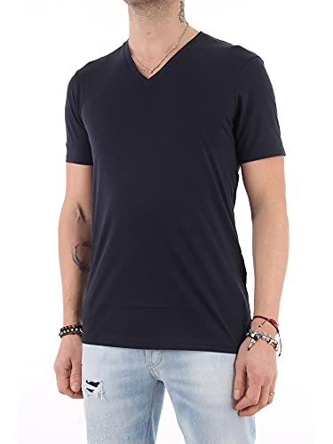 Armani Exchange Pima Cotton V-Neck Camiseta, Azul (Navy 1510), X-Large para Hombre