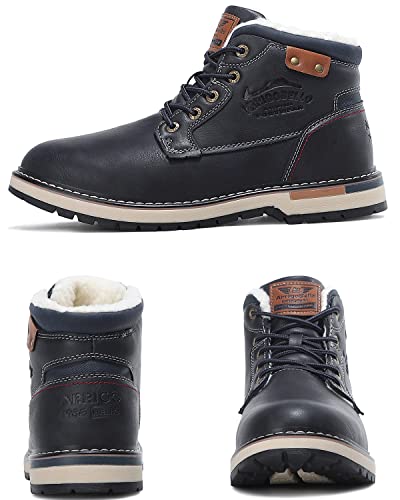 ARRIGO BELLO Botas Hombre Zapatos Invierno Botines Cálido Forradas Trekking Antideslizante Boots Montaña Tamaño 41-46 (ABAzul, numeric_44)