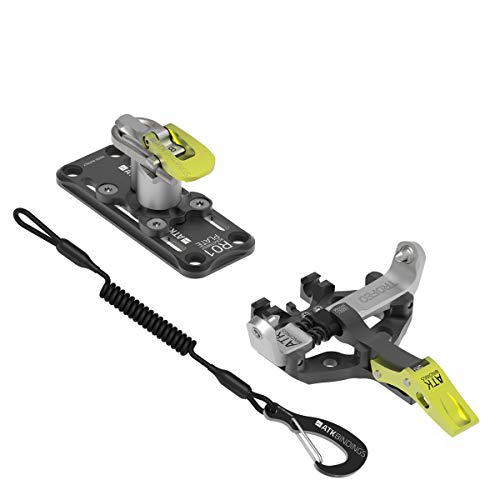 ATK Bindings Trofeo Plus (incluye placa de ajuste), fijación de touring, color negro, blanco y amarillo.