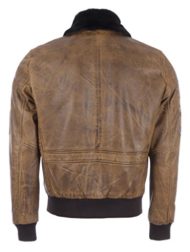 Aviatrix Hombres Cuero Autentico Clasico Aviador Piloto Chaqueta con Insignias Especiales (JWR3)