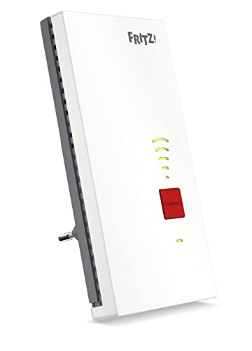 AVM Fritz!Repeater 2400 International - Repetidor/Extensor WiFi AC+N, Banda Dual(1.733 Mbps/5 GHz y 600 Mbps/2,4 GHz), Mesh, Punto de Acceso WiFi, 1 Puertos LAN Gigabit, WPS, Interfaz en Español