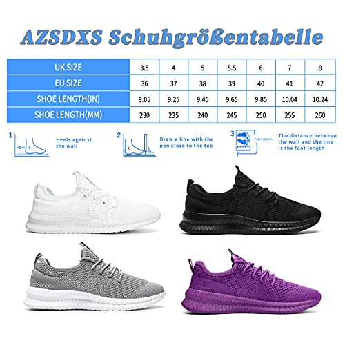 AZSDXS Zapatillas Running para Mujer Casual Deportivas Sneakers Transpirables Tenis Zapatos Caminar Zapatos para Correr Gimnasio Trekking Shoes