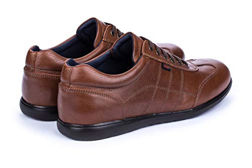 Bari Marrón Zapatillas Casual Hombre de Piel con Cordones Talla 47 EU