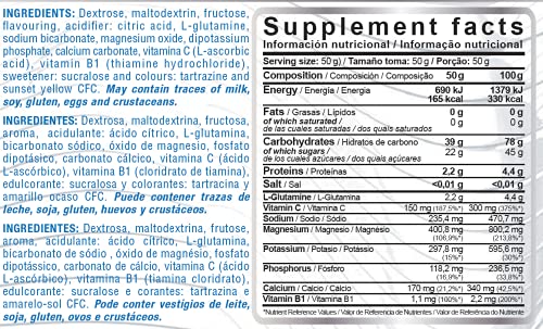 Best Isotonic | Bebida isotónica hidratante con vitaminas, glutamina, sales y minerales | Para ciclismo, running y fitness | Sales minerales para el deporte | 500 g (Naranja)