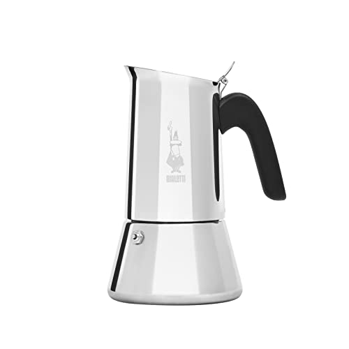 Bialetti - Musa de Inducción, Cafetera Italiana para Espressos de acero inoxidable, adecuado para todo tipo de Placas, 1 Taza de café (60 Ml), Plateada