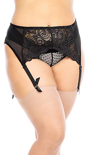 BIGGI BIG Suspender liguero para tallas grandes-negro-58-60