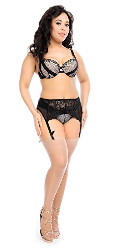 BIGGI BIG Suspender liguero para tallas grandes-negro-58-60