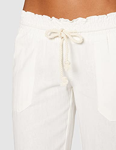 Billabong Oceanside Pantalón De Lino con Pata Ancha, Mujer, Blanco (Sea Salt), S