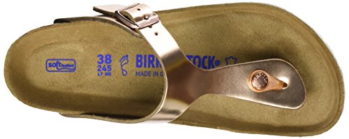 Birkenstock Classic Gizeh SFB Leather, Chanclas Mujer, Marrón (Metallic Copper Metallic Copper), 37 EU