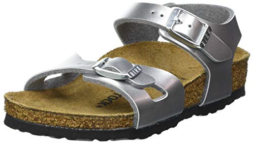 Birkenstock Rio, Sandalia Niñas, Plata, 29 EU