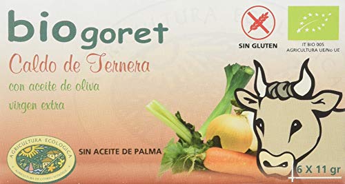 Biuogoret Cubitos de Caldo de Ternera con Verduras Ecológicos 6 Cubitos x 11gr, 66 Gramo