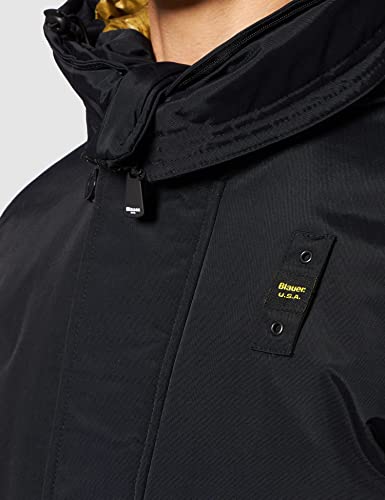 Blauer Impermeable/Trench Largos Relleno Pluma Parka, 999 Negro, L para Hombre