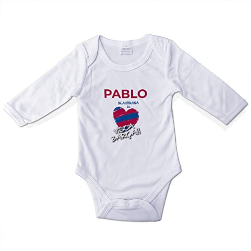 Body Barcelona. Body personalizado. Body de tu equipo de fútbol. Body personalizado con nombre. Bebe, niño, niña. Mameluco. Pelele. Manga larga. Regalos personalizados. Tallas de 0 a 12 meses.