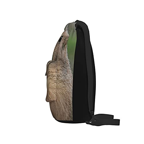 BohoMonos Mochila deportiva con cordón,Perro de la pradera sentado en posición verti, Gym Sackpack para Hombres Mujeres Niños Yoga Travel Camping String Bag.