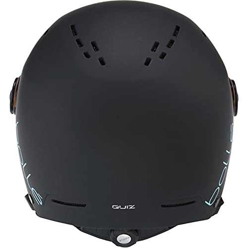 Bollé Quiz Visor Casco de esquí, Unisex-Youth, Matte Black & Blue, Small