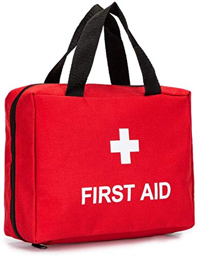 Bolsa de primeros auxilios con cremallera vacía bolsa de rescate de viaje de primera respuesta organizador de medicina para emergencias (solo bolsa) (rojo)