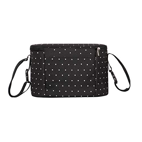 Bolsa Organizadora de Cochecitos para Mamá,Bolsa Carrito Bebe Súper Liviana, Multifuncional de Gran Capacidad para Almacenar 31x 20 x18 cm (Negro)