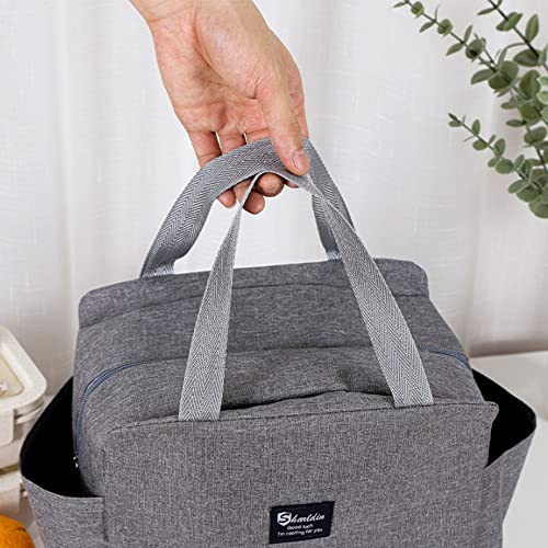 Bolsa Térmica Porta Alimentos, Bolsa Térmica, Bolsa de almuerzo, Nevera Portatil Bolsa Térmica Porta Alimentos, Hombres,Mujeres,Niños,Bebé,Bolso Térmico para Picnic Camping (Gris)