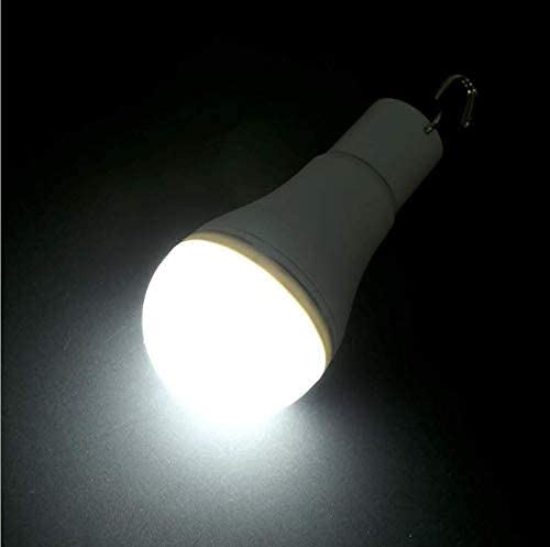 Bombilla de luz solar de 9 W, tres niveles, regulable con sensor de luz, portátil, recargable, para acampar, cobertizo, balcón, casa de mascotas, gallinero, 200-350lm, sin control remoto