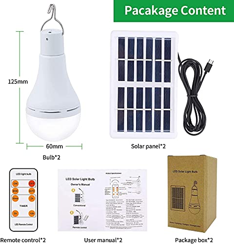 Bombilla de luz solar de 9 W, tres niveles, regulable con sensor de luz, portátil, recargable, para acampar, cobertizo, balcón, casa de mascotas, gallinero, 200-350lm, sin control remoto