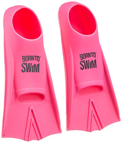 Bormioli nto Swim Niños silicona Natación Aletas Corto aletas de entrenamiento, infantil, Rosa, Talla XXS (27 – 29)