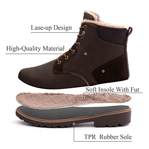 Botas Mujer Hombre Invierno Botas Nieve Snow Boots Calientes Zapatos de Invierno Botines Forradas Outdoor Cómodas Bota Marron 44 EU