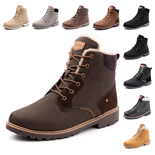 Botas Mujer Hombre Invierno Botas Nieve Snow Boots Calientes Zapatos de Invierno Botines Forradas Outdoor Cómodas Bota Marron 44 EU