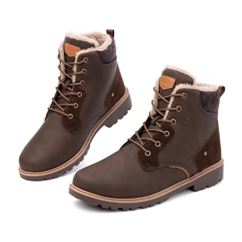 Botas Mujer Hombre Invierno Botas Nieve Snow Boots Calientes Zapatos de Invierno Botines Forradas Outdoor Cómodas Bota Marron 44 EU