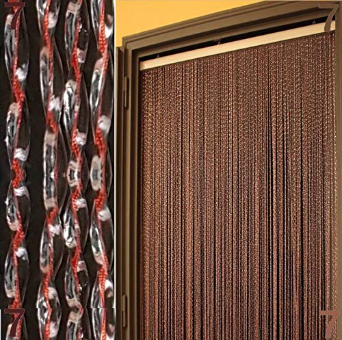 Bricoshopping Cortina mosquitera de PVC ajustable | Roma | Mosquitera para puerta ventana, balcón, autocaravana | También a medida por metro | Mosquitera de hilo brico DIY (100 x 220 cm, 7) Cobre