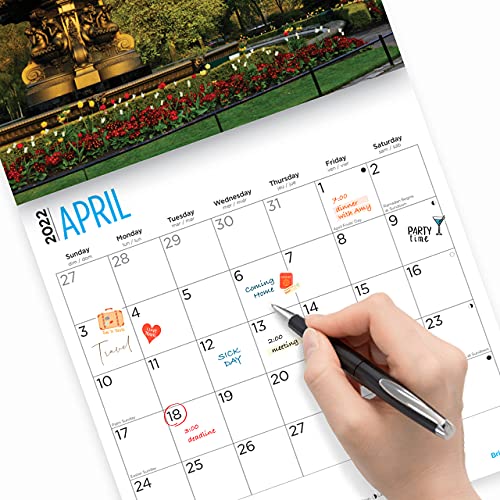 Bright Day - Calendario de pared para castillos de 2022, 30 x 30 cm, hermosos destinos de arquitecto