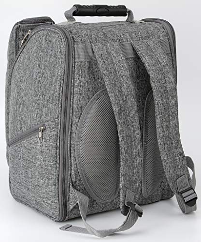 BRUBAKER Mochila de Picnic para 2 Personas Gris 28 × 40 × 22 Cm - con Compartimento Refrigerante Aislado y Portabotellas y Manta de Vellón para Picnic con Fondo Impermeable