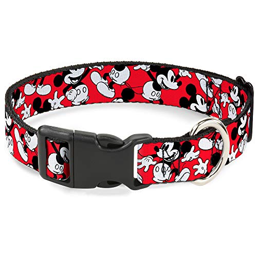 Buckle Down Mickey ratón Plantea Scattered Rojo/Negro/Blanco plástico Clip Collar