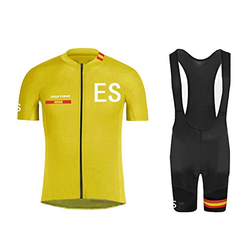 BurningBikewear Bikewear Ciclismo Hombre Bicycle Maillots +Pantalones Cortos Set Manga Corta Verano Transpirable Secado Rápido Cycling Clothes