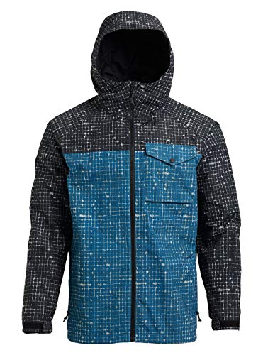 Burton Portal Chaquetas, Hombre, True Black Ripstop/Blue Sapphire Ripstop, XS