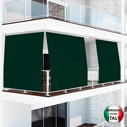 Byour3 Toldos Exteriores con Agujeros En Parte De Arriba Y Ganchos De Metal Tejido Antimoho Repelente Al Agua Toldo De Tela Algodón Resinado para Terrazas Gazebos Balcon (Verde, A145xL285cm)