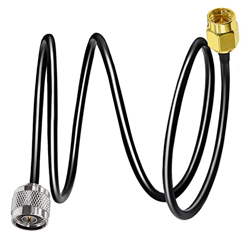 Cable coaxial de SMA a N RG58 3.3 pies (1M) TUOLNK Cable de extensión de antena WiFi de baja pérdida Cable coaxial negro SMA macho a N macho de 50 ohmios para antena de radioaficionado 3G 4G LTE