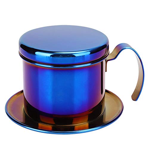 Cafetera Acero Inoxidable Olla Estilo Vietnamita Cafetera Goteo Para Hogar Cocina Oficina Al Aire Libre(Azul)