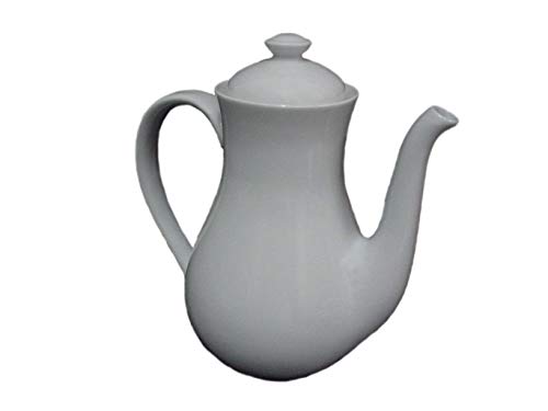 CAFETERA TETERA REDONDA 1300ML PORCELANA BLANCO