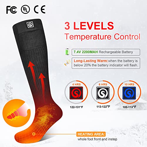 Calcetines Térmicos para Hombre Mujer Batería Recargable Calcetines Eléctricos en Invierno Frío Calcetines Térmicos para Caza Camping Esquí Senderismo Pesca Montar Motociclismo