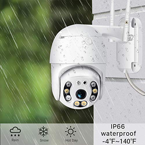 Camara Vigilancia WiFi Exterior con Tarjeta 64G, 3MP Camara IP WiFi Exterior Impermeable IP66 con Audio de Dos Vías,Visión Nocturna 60M en Color Detección de Movimiento