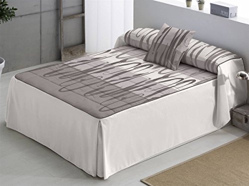 Camatex - Edredón Carolina Cama 135 - Color Beig (Ropa para la Cama de Calidad con Acolchado Superior y Fuelle en Las Esquinas para Mayor acople)