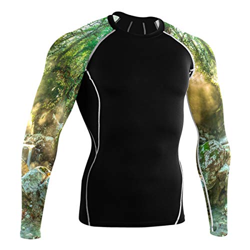 Camisa deportiva de manga larga para bicicleta de montaña y carretera, diseño de torrente de madera 1 42